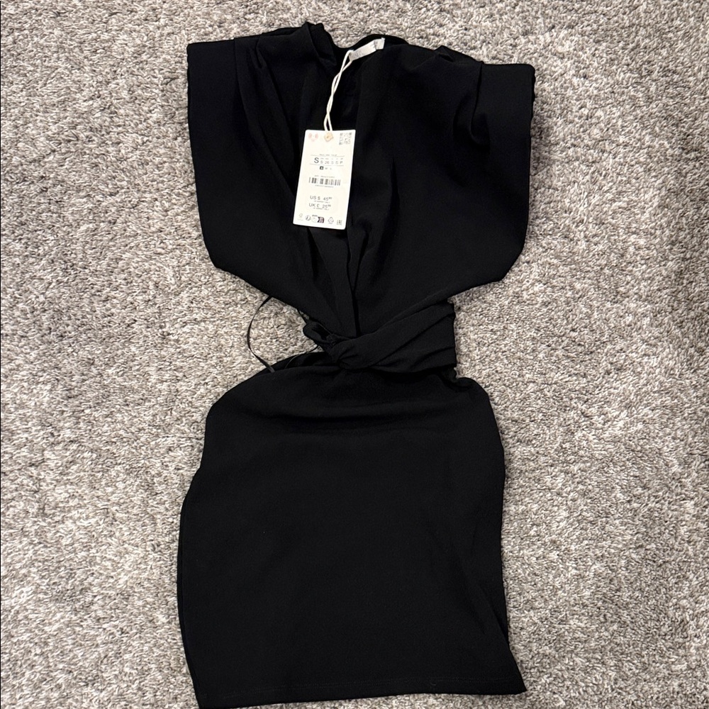 Zara Chic Black Backless Dress
